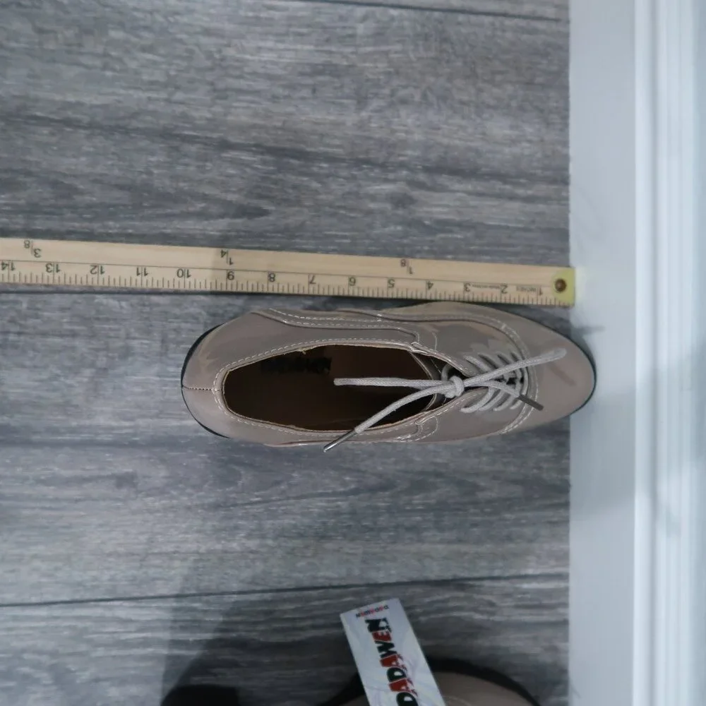 Dadawen Heels Womens 9 Brown Platform Oxfords Chunky Boxy Academia - Picture 12 of 15